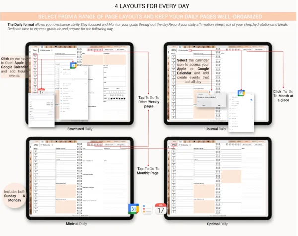 Digital Planner 2025 & Undated | Daily, Weekly, Monthly Planner | Digital Stickers & Calendar - Image 2