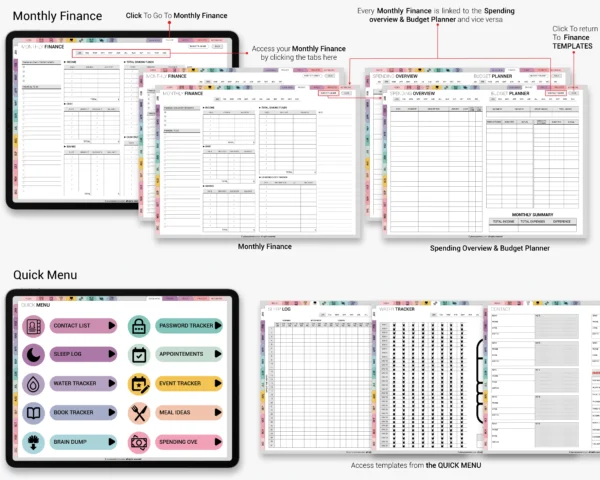 Digital Planner 2025 2026 & Undated No spread Rainbow Theme - Image 6