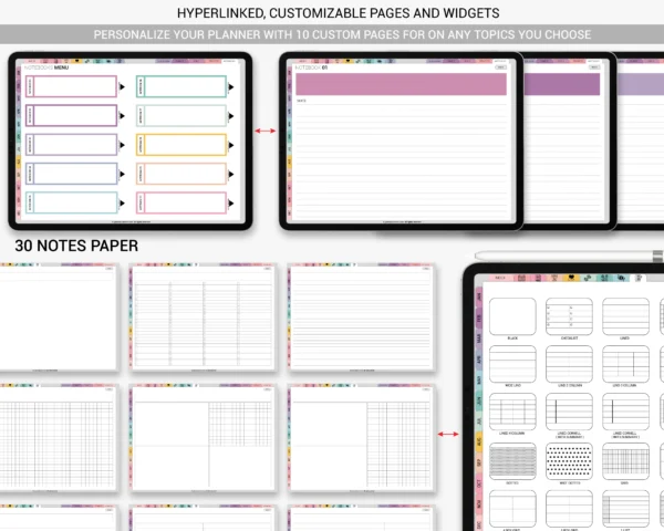 Digital Planner 2025 2026 & Undated No spread Rainbow Theme - Image 9