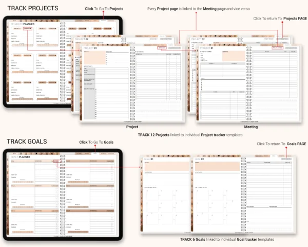 Digital Planner 2025 2026 & Undated With spread Boho Theme - Image 6