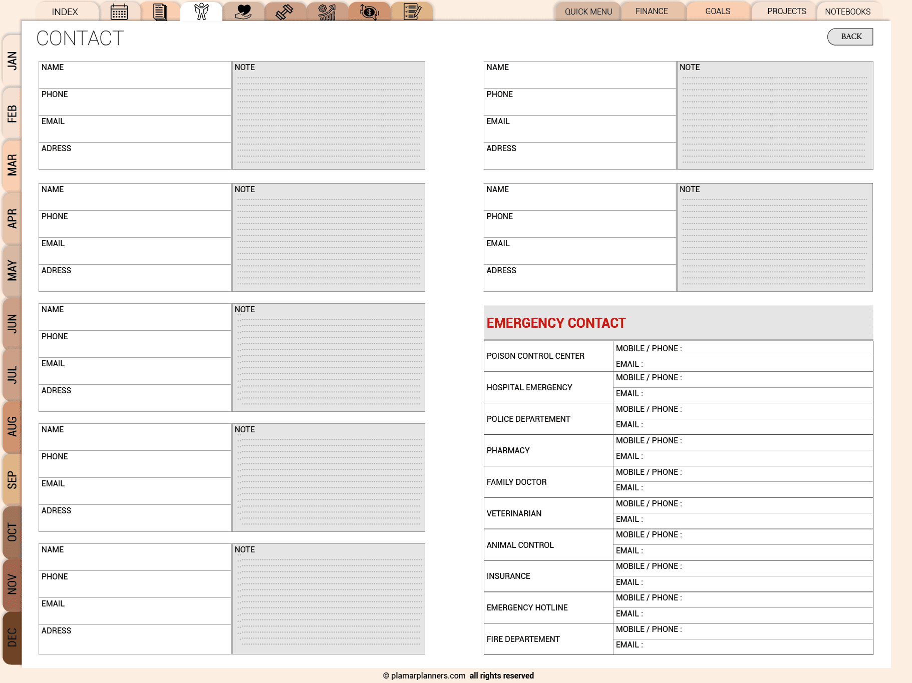 All Ine One Digital Planner ( Welness planners - Productivity planners - Lifestyle planners - Finance planners - Health Planners )