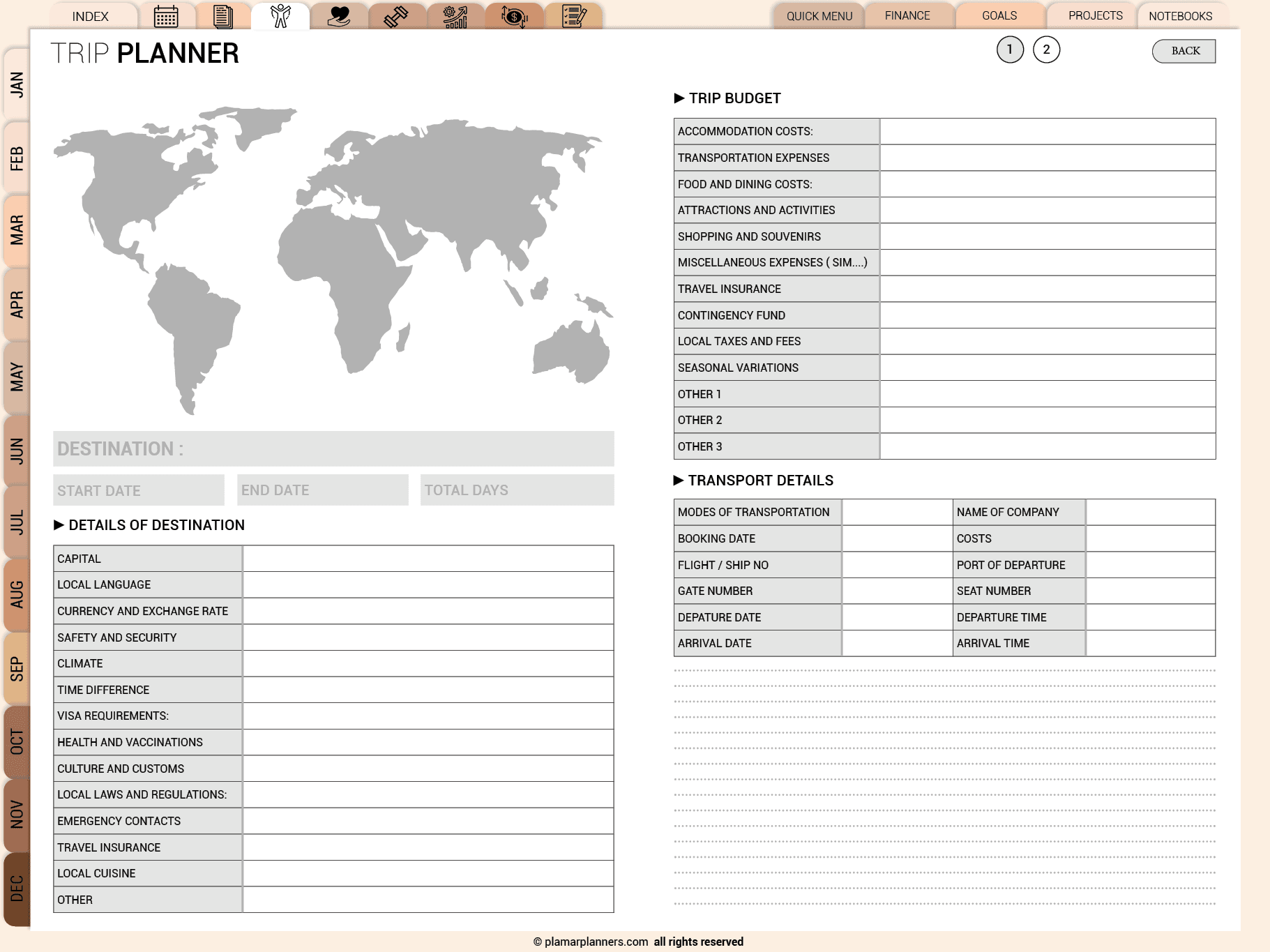 All Ine One Digital Planner ( Welness planners - Productivity planners - Lifestyle planners - Finance planners - Health Planners )