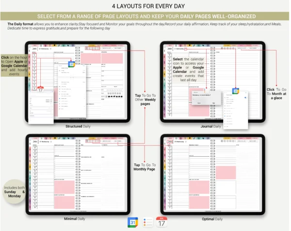 Digital Planner 2025 & Undated Rainbow Theme | Goodnotes, iPad, Notability | Daily, Weekly, Monthly Planner | Digital Stickers & Calendar - Image 5