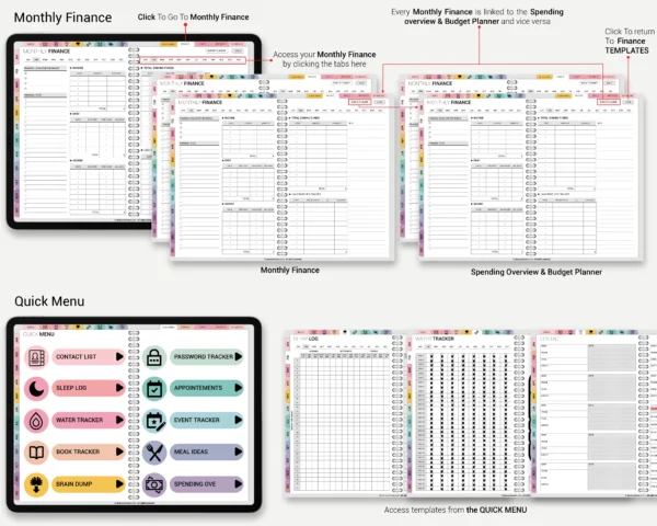 Digital Planner 2025 & Undated Rainbow Theme | Goodnotes, iPad, Notability | Daily, Weekly, Monthly Planner | Digital Stickers & Calendar - Image 6