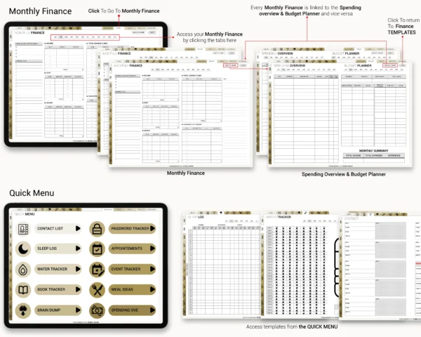 Digital Planner 2025 2026 & Undated No spread Beige Theme - Image 9