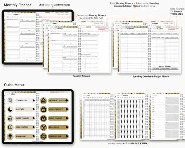 Digital Planner 2025 & Undated Spread | Goodnotes, iPad, Notability | Daily, Weekly, Monthly Planner | Digital Stickers & Calendar - Image 5
