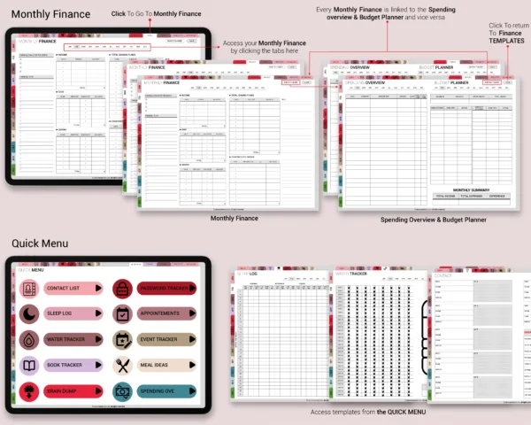 Digital Planner 2025 2026 & Undated No spread Jewel Tones Theme - Image 5