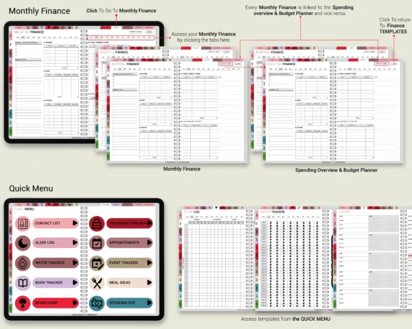 Digital Planner 2025 2026 & Undated With spread Jewel Tones Theme - Image 9