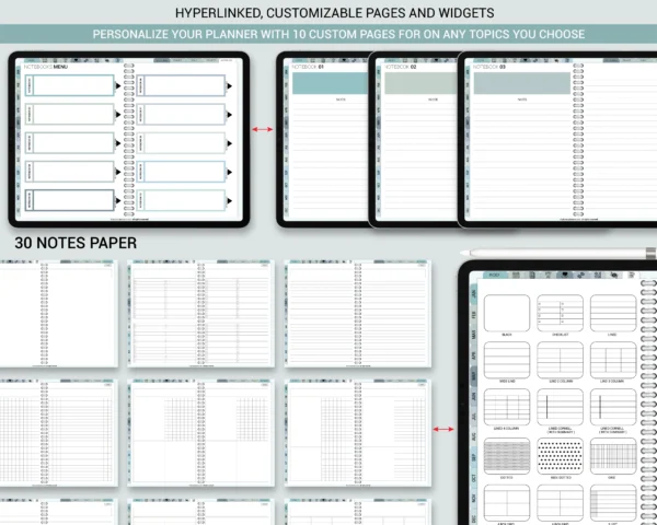 Digital Planner 2025 2026 & Undated With spread Blue Theme - Image 5