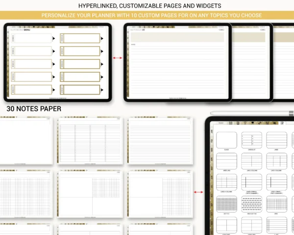 Digital Planner 2025 2026 & Undated No spread Beige Theme - Image 6