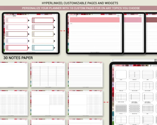 Digital Planner 2025 2026 & Undated No spread Jewel Tones Theme - Image 11