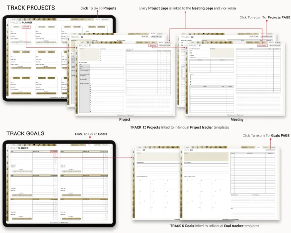 Digital Planner 2025 2026 & Undated No spread Beige Theme - Image 7