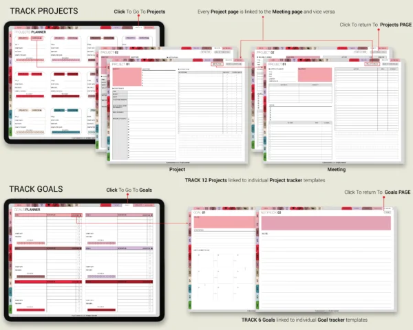 Digital Planner 2025 2026 & Undated No spread Jewel Tones Theme - Image 10