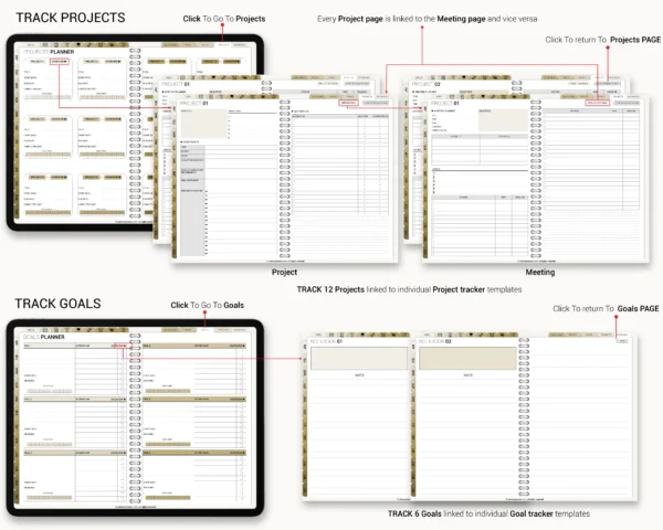 Digital Planner 2025 2026 & Undated With spread Beige Theme - Image 6