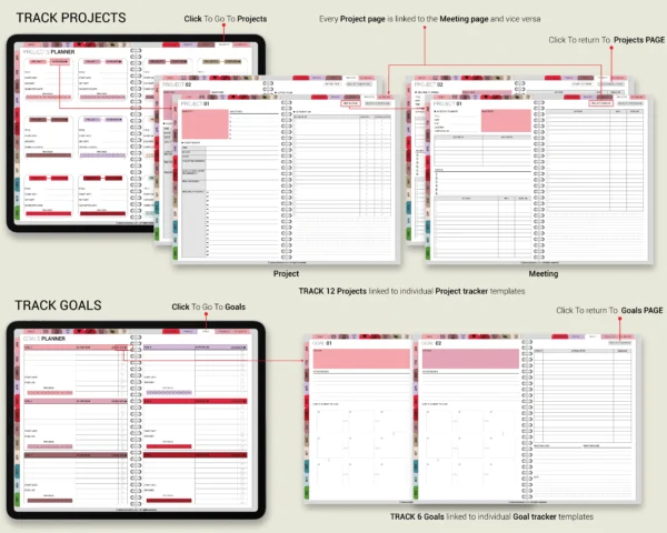 Digital Planner 2025 2026 & Undated With spread Jewel Tones Theme - Image 6
