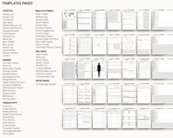 Digital Planner 2025 2026 & Undated No spread Beige Theme - Image 2
