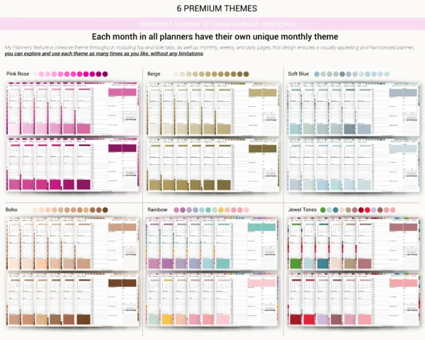 Digital Planner 2025 2026 & Undated No spread Beige Theme - Image 4