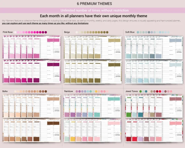 Digital Planner 2025 2026 & Undated No spread Jewel Tones Theme - Image 8